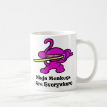 Pink Ninja On Guard Mugs