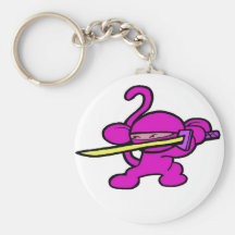 Pink Ninja On Guard-No Words Key Chain