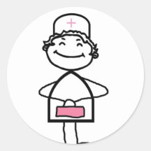 pink nurse stickers