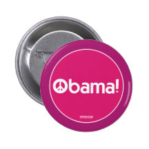 Pink Obama for Peace Button