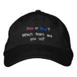 Pink or Blue? Which team are you on? Hat embroidered hats