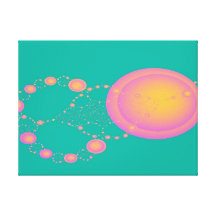 Pink Orange Bubles Art Wrapped Canvas Print