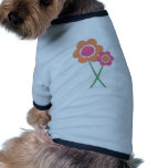 Pink Orange Daisy Flowers Doggie T-shirt