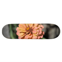 Pink orange flower skate board deck