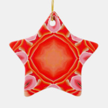 Pink Orange Fractal Ornament