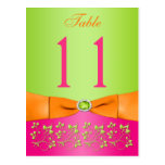 Pink, Orange, Lime Floral Table Number Post Card