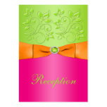 Pink, Orange, Lime Floral Wedding Enclosure Card Business Card Templates