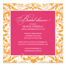 PINK & ORANGE SHOWER | BRIDAL SHOWER INVITE