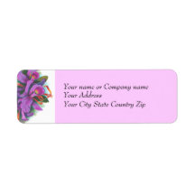 Pink Orchid Bouquet Return Address Labels
