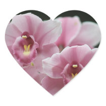 pink orchid close up heart stickers
