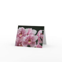 pink orchid close up notecard