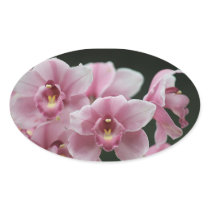 pink orchid close up oval stickers