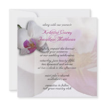Pink Orchid Wedding Invitation 5.25x5.25