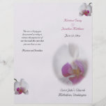 Pink Orchid Wedding Program Flyer Design