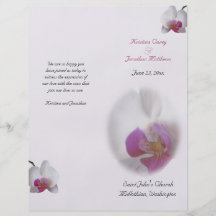 Pink Orchid Wedding Program Flyer Design
