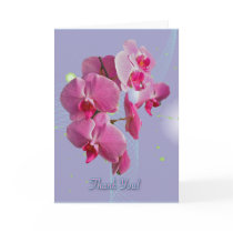 Pink Orchids Thank You Card