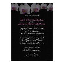 Pink Orchids Wedding Invitation