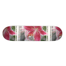 Pink Oriental Lily Skate Board Decks