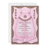 Pink Overalls Baby Shower Custom Invite