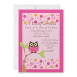 Pink Owl Baby Shower Invitation-hotpink by request