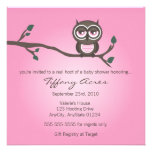 Pink Owl Invitation invitations