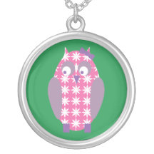Pink Owl Necklace
