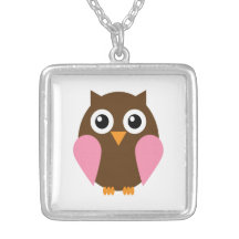 Pink Owl Necklace