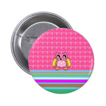 Pink owl on stripes