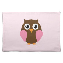 Pink Owl Placemat