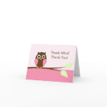Pink Owl Thank You Cards