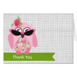 Pink Owl With Sunglasses Thank You Card