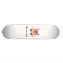 Pink owl with white polka dots skate decks