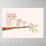 Pink Owls in a Row canvas/print