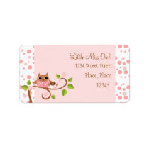 Pink Owls Mama and Baby Address Label