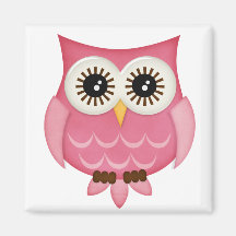 Pink Owls Refrigerator Magnet