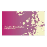 Pink paint splatter cosmetologist business card