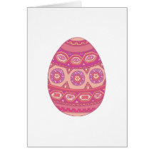 Pink Painted Eggs Greeting Card