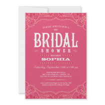 Pink Paisley Cowgirl Bridal Shower Invitations