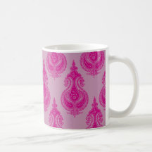 Pink paisley customizable name coffee mug
