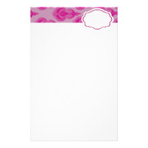 Pink paisley customizable name stationery design