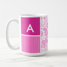 Pink Paisley Pattern Coffee Mugs