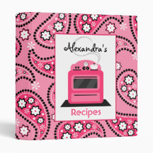 Pink Paisley & Retro Stove Kitchen Binder