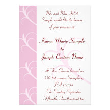 Pink Panel Wedding Invitation