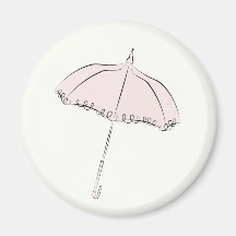Pink Parasol Refrigerator Magnet