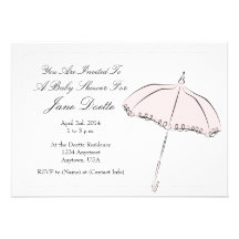 Pink Parasol Shower Invite