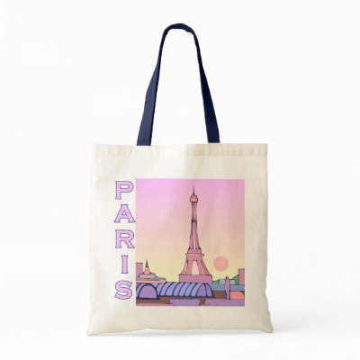 Pink Paris Illustration Tote Bag Tote Bags by ScarebabyTotes