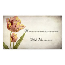 Pink Parrot Tulip Place Cards Business Cards