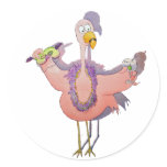 Pink Party Bird Flamingo Drink Beads Boa Stickers