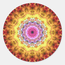 Pink Passion  kaleidoscope Round Sticker