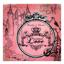 Pink Passion Unconditional Love Wedding Invite